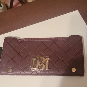Badgley Mischka Plum Quilted Wallet